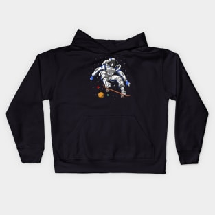 Space Astronaut Skateboarding Kids Hoodie